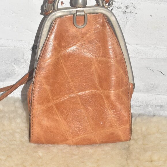 Vintage ANN TAYLOR Croc Embossed Leather Long Crossbody Mini Bag Made in Italy - Picture 5 of 10